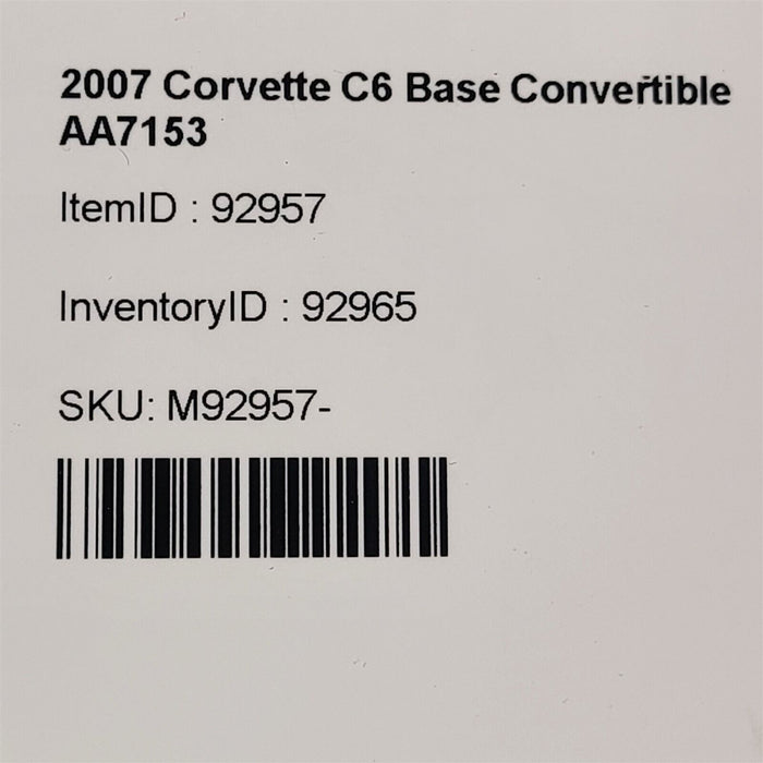 05-13 Corvette C6 Rear Bumper Facia Complete With Lights Aa7153
