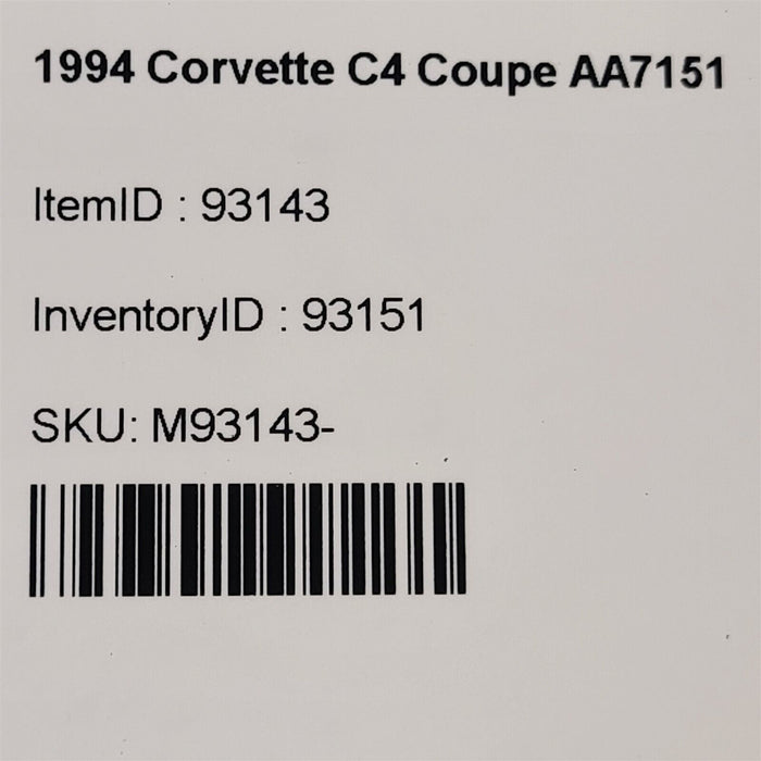 94-96 Corvette C4 Drivers Door Power Window And Mirror Switch Bezel Trim Aa7151