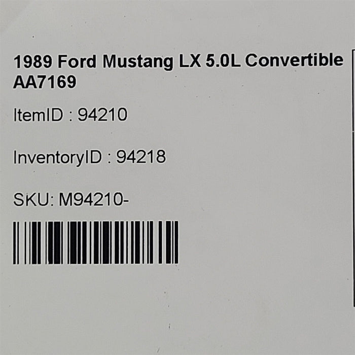 87-93 Mustang Convertible Trunk Latch Power Release Latch Bar Striker Aa7169