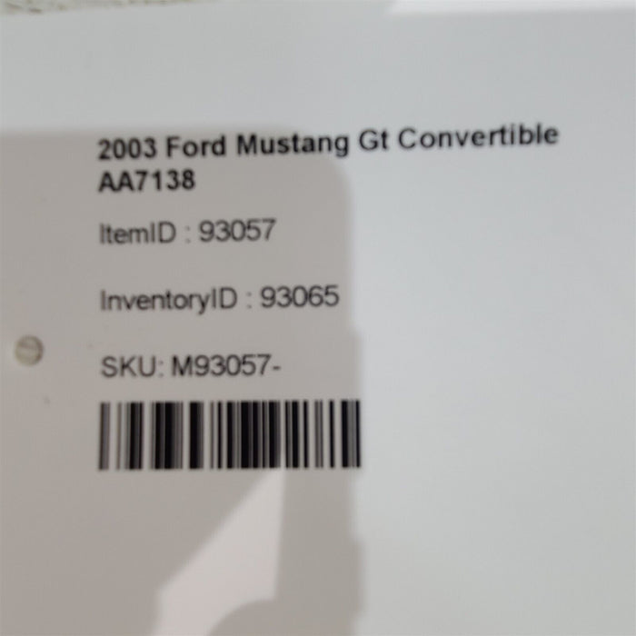 99-04 Mustang Convertible Passenger Rear Quarter Window Regulator Rh Oem Aa7138