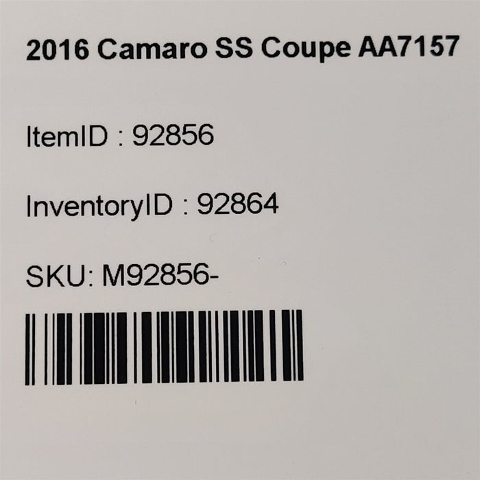2016 Camaro Ss Radio Receiver Control Module Aa7157