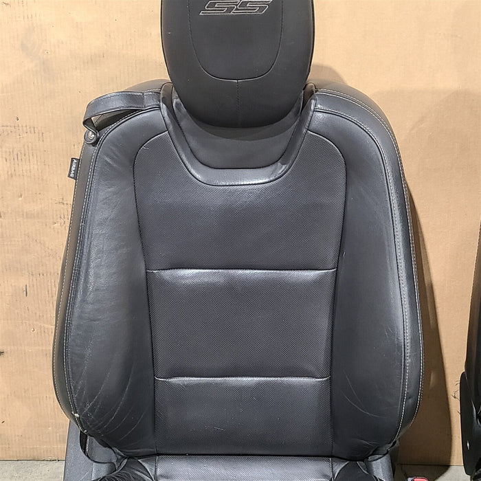 10-15 Camaro Ss Coupe Seats Front & Rear Set Black Leather Aa7238