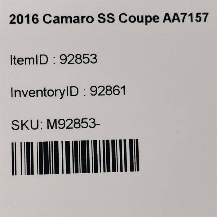 2016 Camaro Ss Keyless Entry Control Module 2927141732 Aa7157