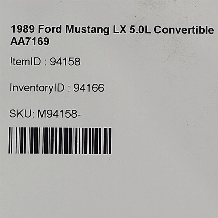 87-89 Mustang Fuel Gas Fill Door Filler With Hinge Aa7169