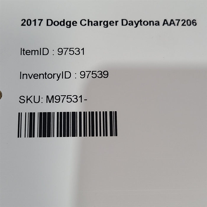 15-23 Dodge Charger Scat Pack Automatic Trans Crossmember Damage Note AA7206