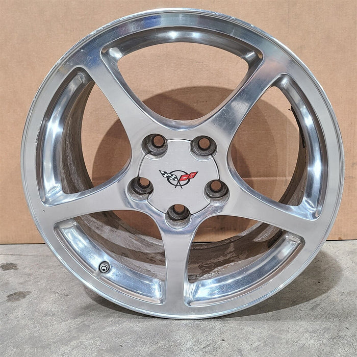 97-04 Corvette C5 Front 5 Spoke Silver Wheel 17X8.5 Oem AA7207