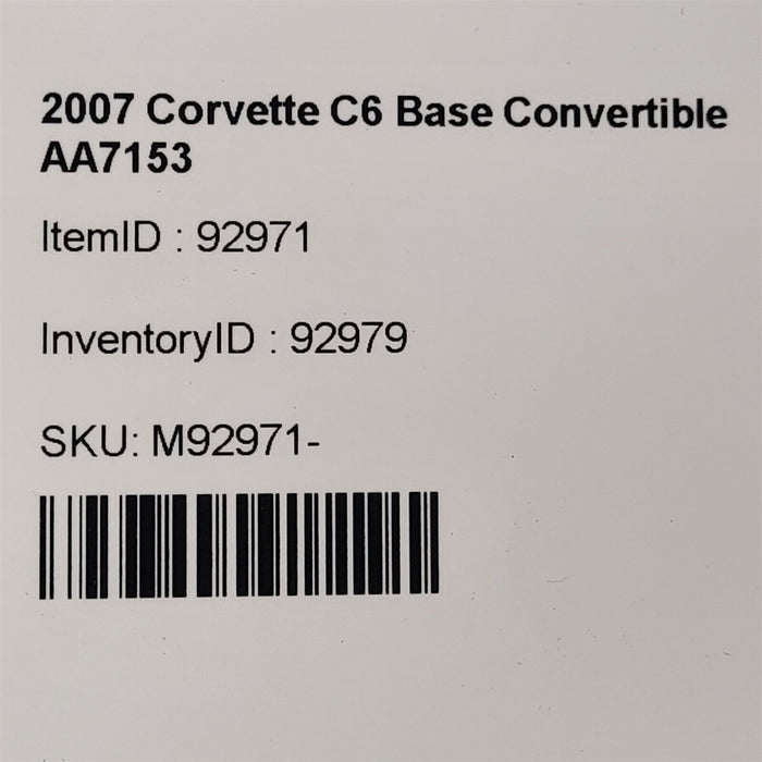 05-13 Corvette C6 Ash Tray Insert Ashtray Aa7153