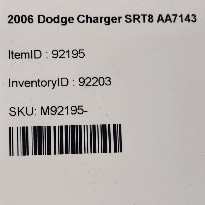 06-10 Dodge Charger Srt8 Lh Driver Fender Aa7143 LOCAL PICK UP