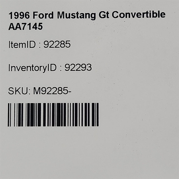 94-04 Ford Mustang Spare Tire & Jack Mounting Hardware Anchor Aa7145