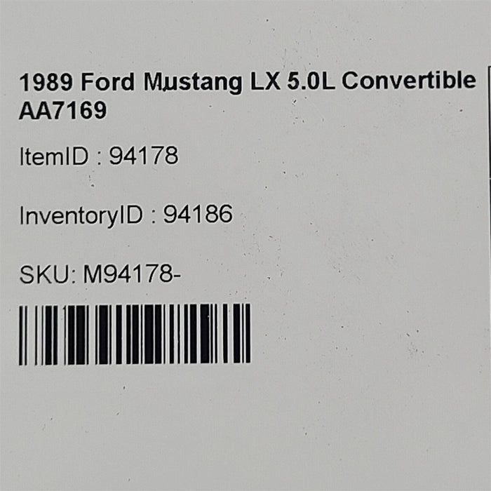 87-93 Mustang Gt Windshield Trim Convertible Aa7169