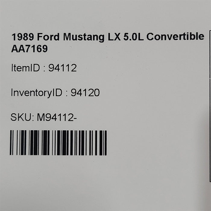 87-93 Mustang Convertible Weather Seal Pair Seals Aa7169