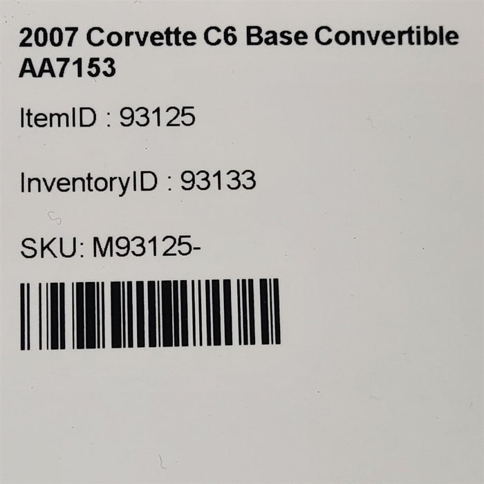 05-13 Corvette C6 Driver Rear Splash Shield Inner Fender Liner Base Aa7153