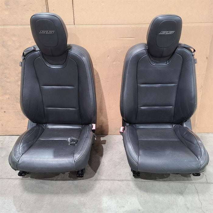 10-15 Camaro Ss Convertible Seats Front & Rear Set Black Leather Power AA7220