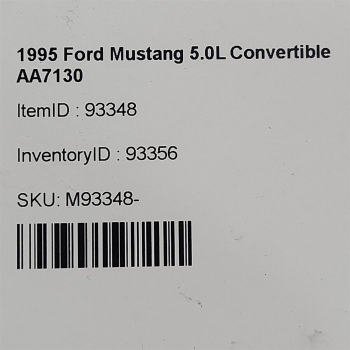 94-98 Mustang Convertible Passenger Rear Quarter Window Regulator Rh Oem Aa7130