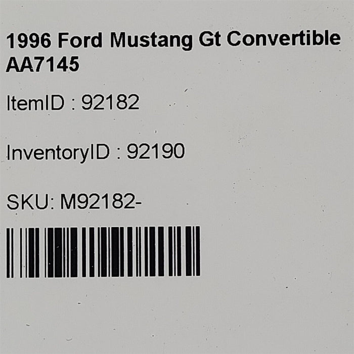 96-98 Mustang 5.0L Gt Cruise Control Module Aa7145