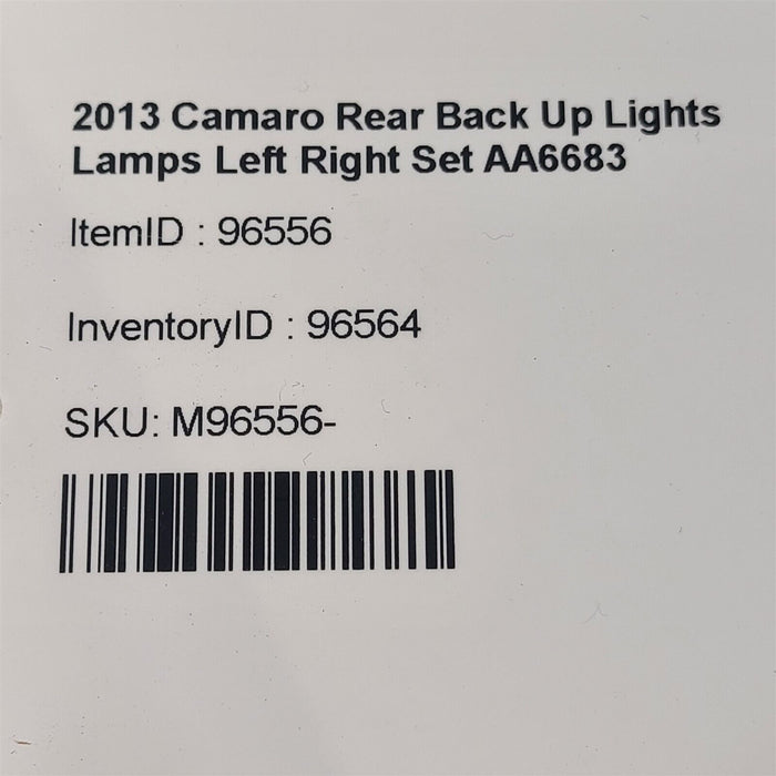 10-13 Camaro Back Up Reverse Lights Lamps Left Right Set AA6683