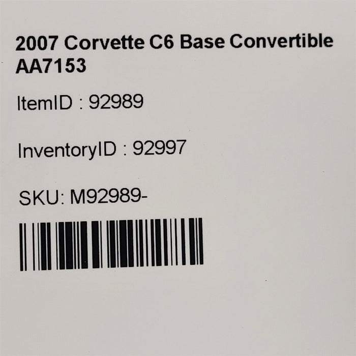 05-07 Corvette C6 Convertible Instrument Cluster Surround Bezel Aa7153