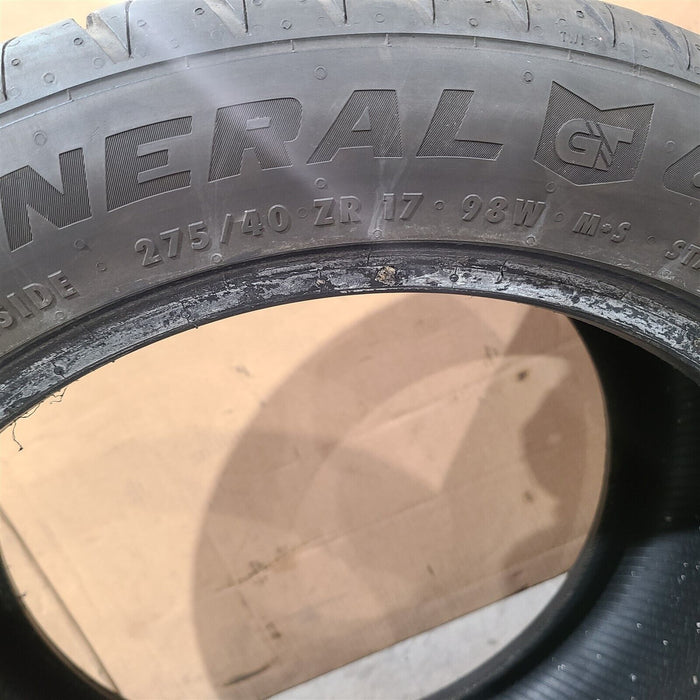 General G-Max As-05 Used Tire Pair 275/40Zr17 Aa7150