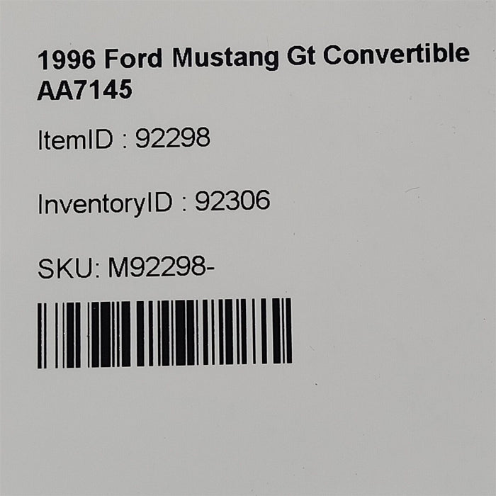 94-98 Mustang Soft Top Convertible Top Bows (3) Pieces Aa7145