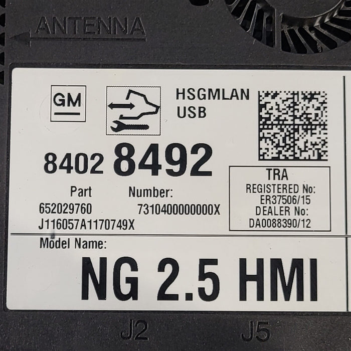 2016 Camaro Ss Hmi Human Interface Module Controller 84028492 Aa7157