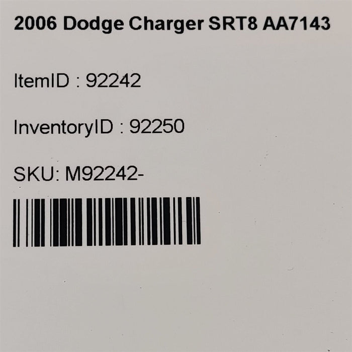 2006 Dodge Charger Srt8 Stereo Amplifier Amp Audio Aa7143