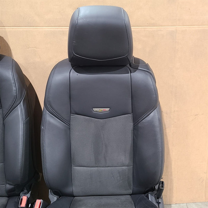 16-19 Cadillac ATS-V Front & Rear Seats Rear Seat Set Black Suede Leather Aa7272