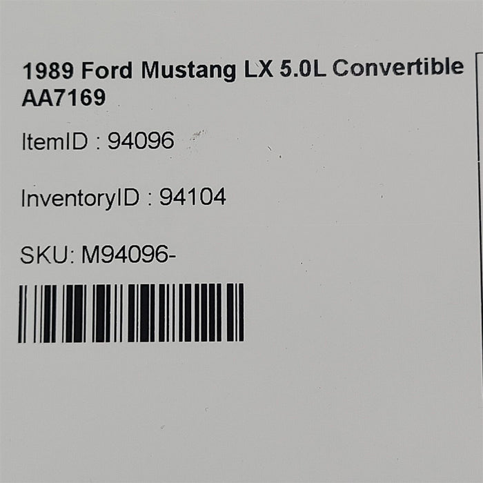 87-93 Mustang Lx Passenger Rear Body Side Molding Trim E7Zb-61291C86-Awb Aa7169