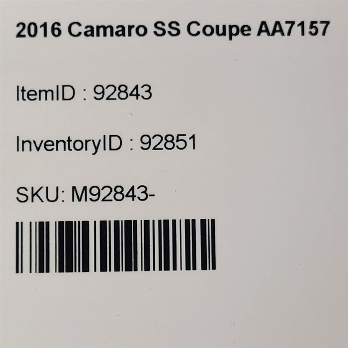 2016 Camaro Ss Chassis Control Module Aa7157