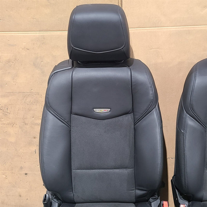 16-19 Cadillac ATS-V Front & Rear Seats Rear Seat Set Black Suede Leather Aa7272