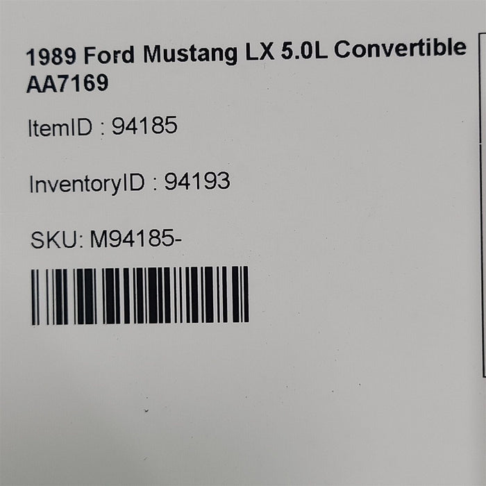 87-93 Mustang Gt Lx Fuel Door Release Solenoid Gas Filler Aa7169