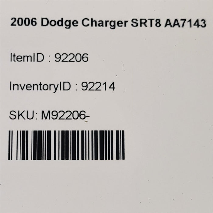 06-07 Dodge Charger Srt Srt8 Brake Booster& Master Cylinder Aa7143