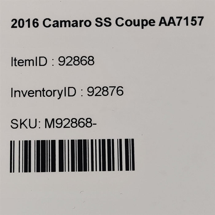 16-20 Camaro Ss Coolant Bottle Tank Reservoir Lt1 6.2L Aa7157