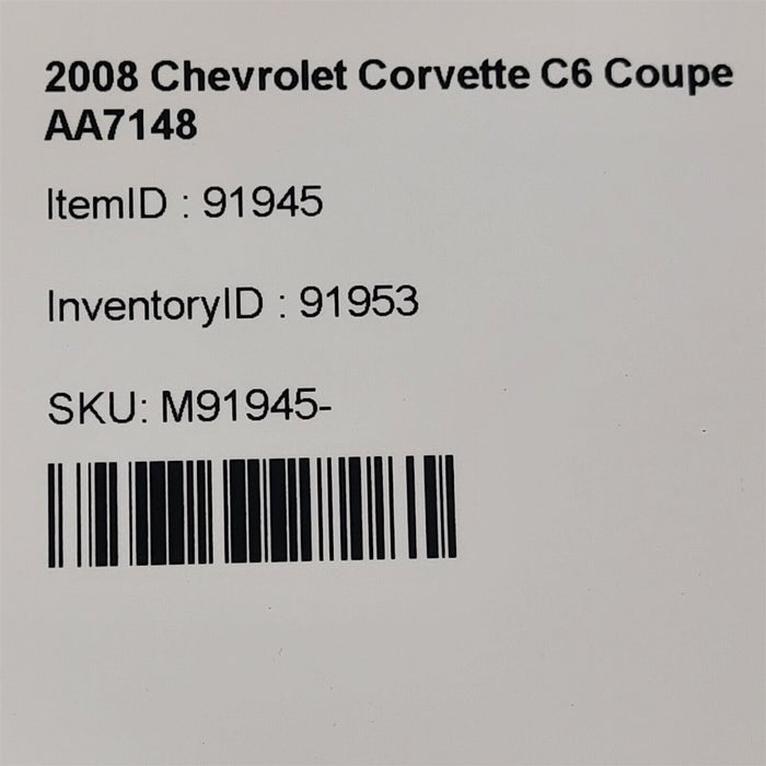 05-13 Corvette C6 Driver Rear Splash Shield Inner Fender Liner Base Aa7148