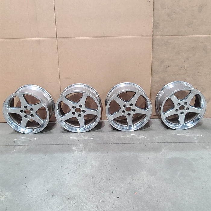 94-98 Mustang 5 Spoke Polished Wheel Set Wheels 17X9 Aa7236