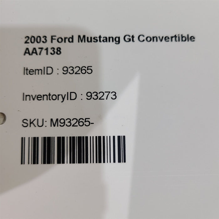 03-04 Mustang Ignition Door Trunk Lock Set Cylinder Key Aa7138