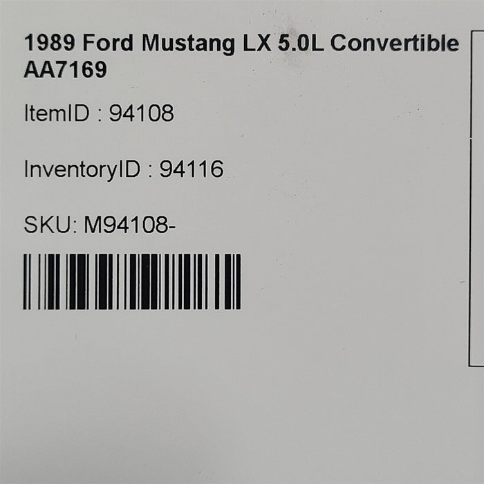 87-89 Mustang Steering Column Tilt Aa7169