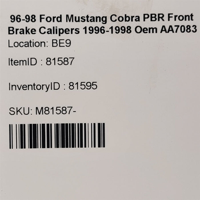 94-04 Ford Mustang Cobra PBR Front Brake Calipers 1996-1998 Oem AA7083