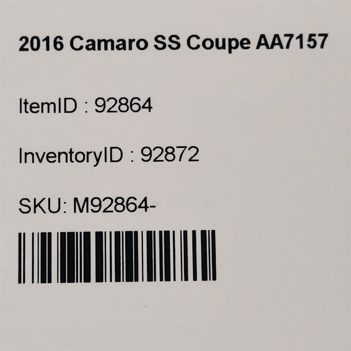 16-20 Camaro Ss Knee Lower Dash Air Bag Oem Airbag Aa7157