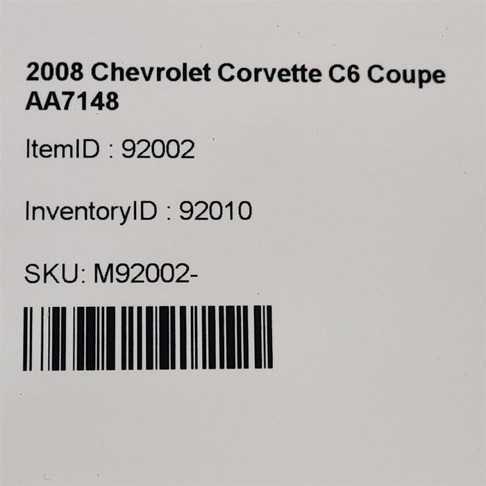 05-13 Corvette C6 Cargo Shade Cover Security AA7148