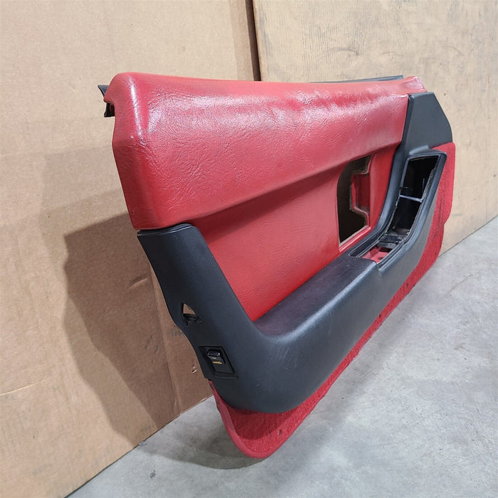 90-91 Corvette C4 Lh Rh Interior Door Trim Panels Red AA7185