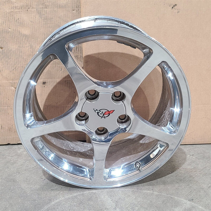 97-04 Corvette C5 Front 5 Spoke Polished Wheel Oem 17X8.5 Aa7259