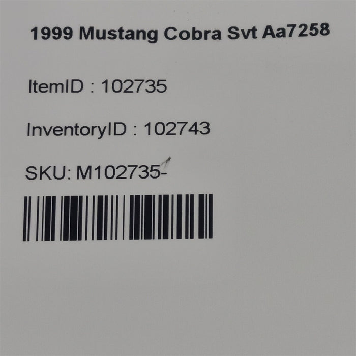 99-01 Mustang Pats Transceiver Ignition With Key F8Sb-15607-Ac Aa7258