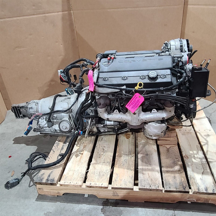 1996 Corvette C4 Engine Lt1 5.7L 4L60 Automatic Trans 121K Aa7184 Damage