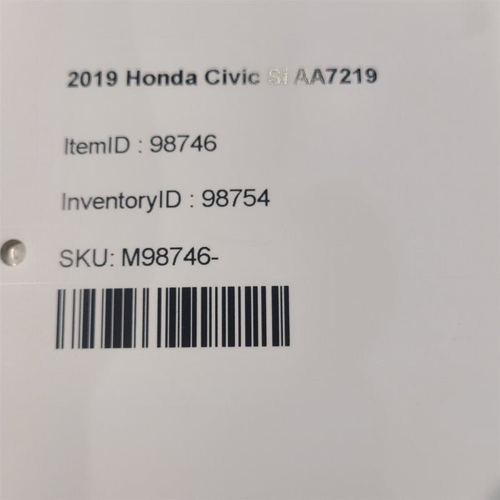 2019 Honda Civic Si Hvac Climate Control Module AA7219