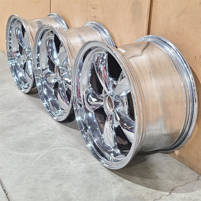 Aftermarket Chrome 17x9.0 Bullitt Style Wheels For 94-98 Mustang Cobra AA7091