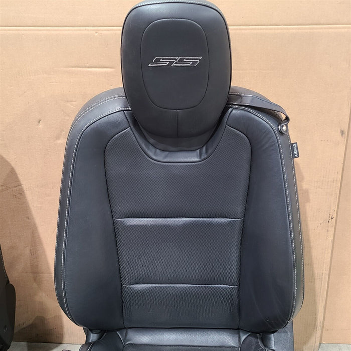 10-15 Camaro Ss Convertible Seats Front & Rear Set Black Leather Power AA7220