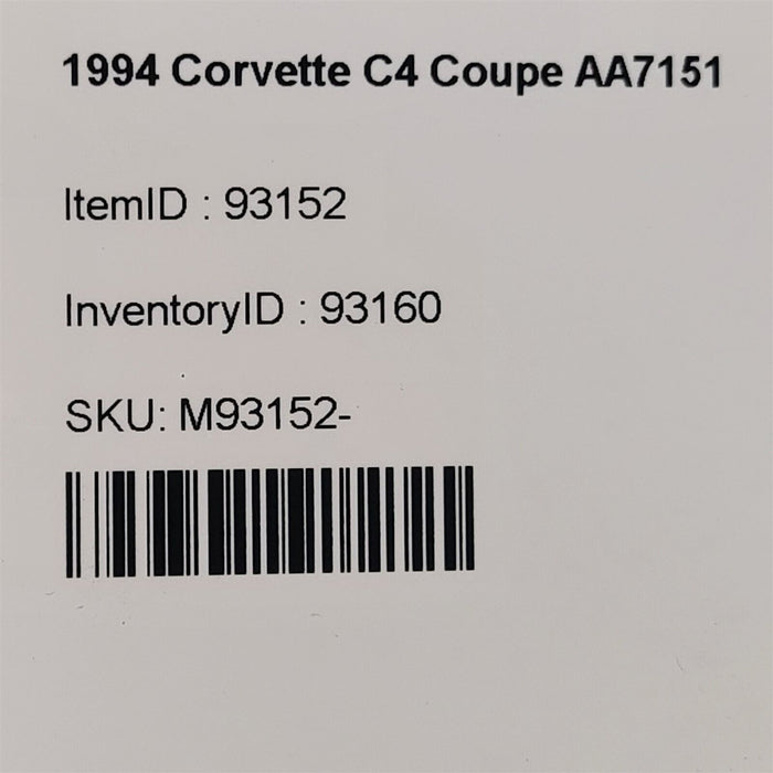 90-96 Corvette C4 Ecm Pcm Computer Mounting Bracket 10143544 Aa7151