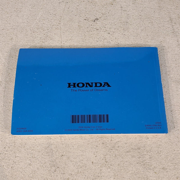 2008 Honda Civic SI Coupe Owners Manual Book Booklet Set Aa7264