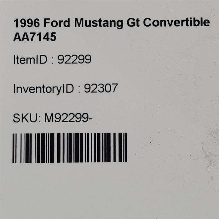 94-98 Ford Mustang Front Convertible Top Main Crossover W/ Latches Header Aa7145