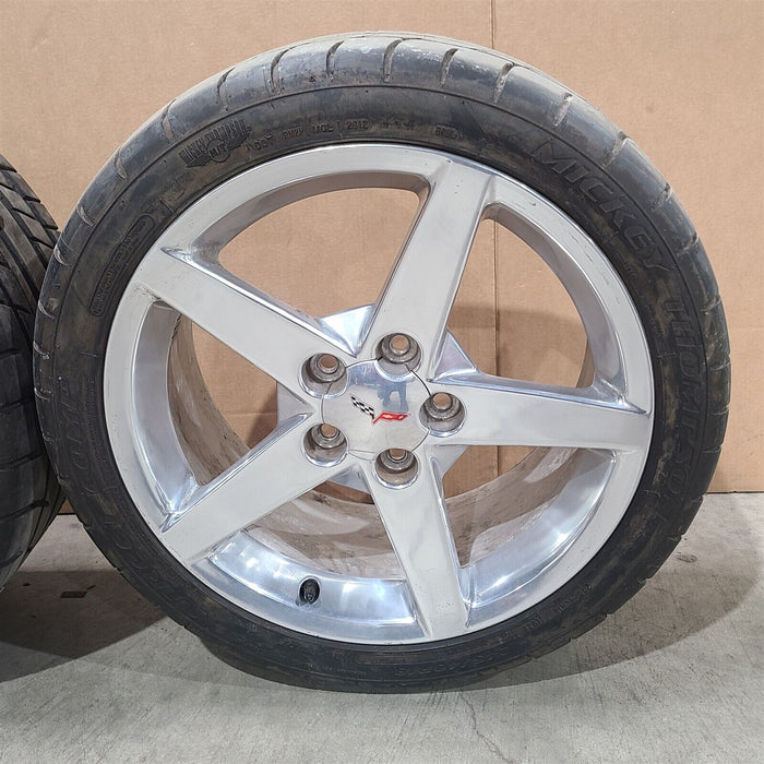 05-13 Corvette C6 5 Spoke Polished Aluminum Wheels 18 19 Note AA7221